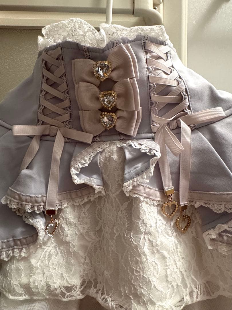 LIZLISA フロントカシュクールスカート ブルー