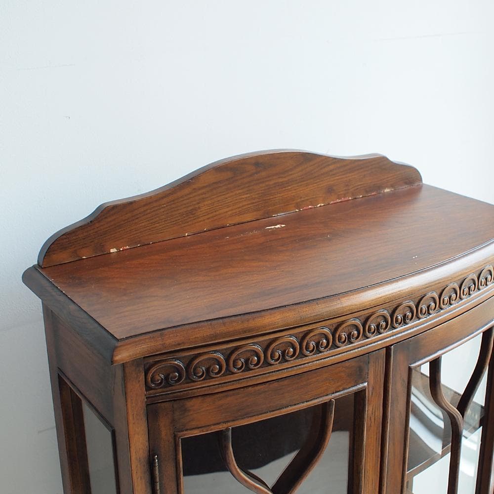 アンティーク調 ツイストレッグ ガラスキャビネット 英国調 飾り棚