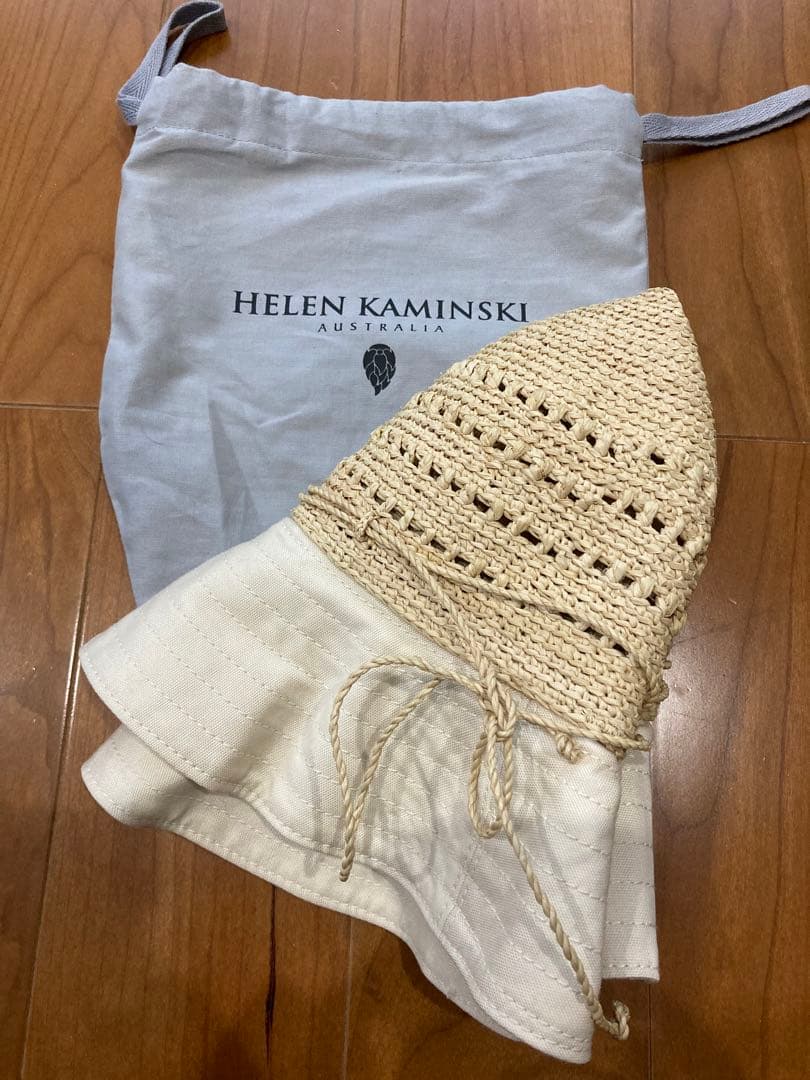 HELEN KAMINSKI ヘレンカミンスキー　コットン&ラフィア　麦わら帽子