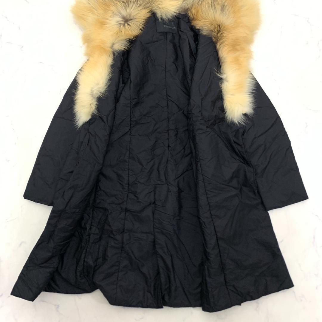 LA8951 エルマンノシェルビーノ ロングコート 黒 ナイロン 46