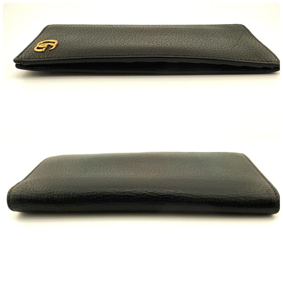 【美品】GUCCI GGマーモント 長財布 459133 黒レザー