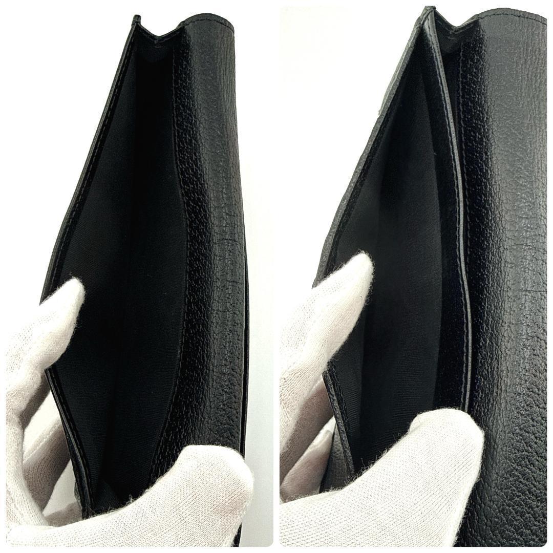 【美品】GUCCI GGマーモント 長財布 459133 黒レザー