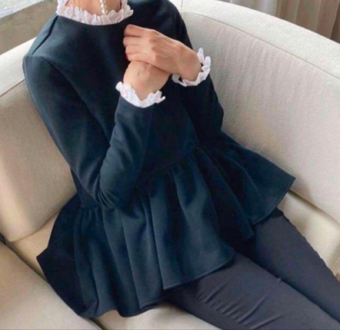 tsuru by oikawa mariko 黒 長袖　ブラウス