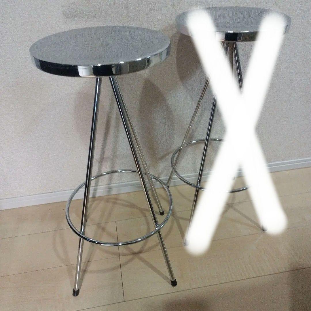 eve②希少　ステンレス製　カウンターチェア　バーチェア　スツール　１脚