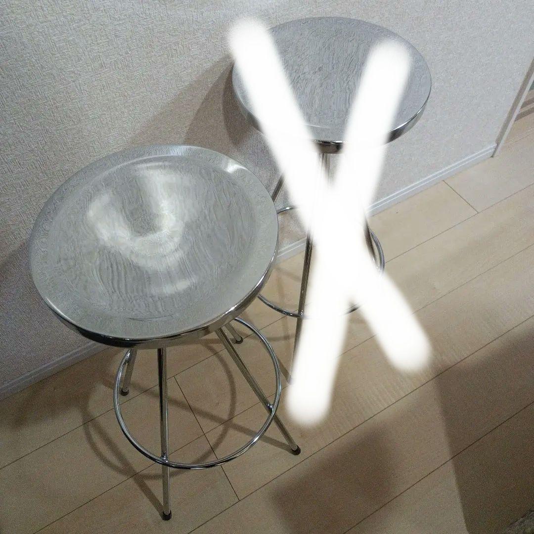 eve②希少　ステンレス製　カウンターチェア　バーチェア　スツール　１脚