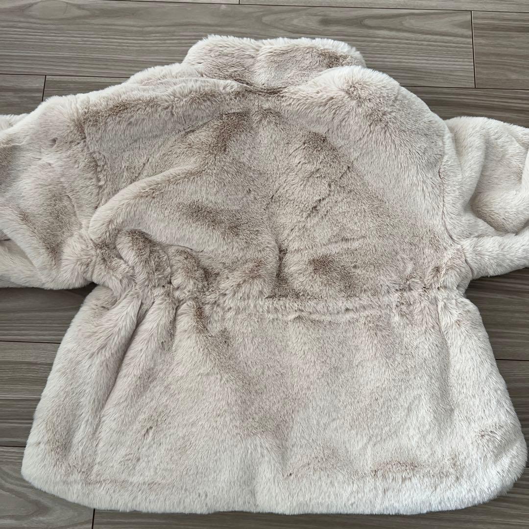 ※china※スタンドカラー フェイクファーコート ライトベージュ