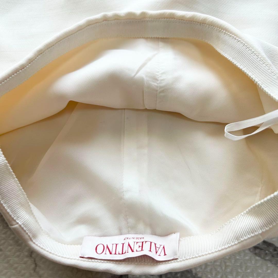 近年モデル✨ ヴァレンティノ クレープクチュールスコート アイボリー シルク混