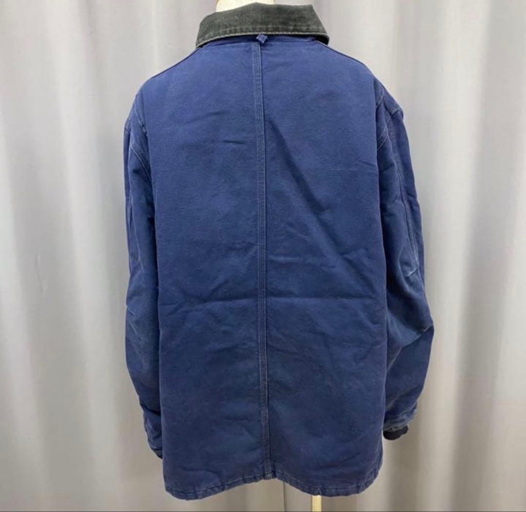 アメリカ古着　カーハート ダック　ワークジャケット　ネイビー　フェード