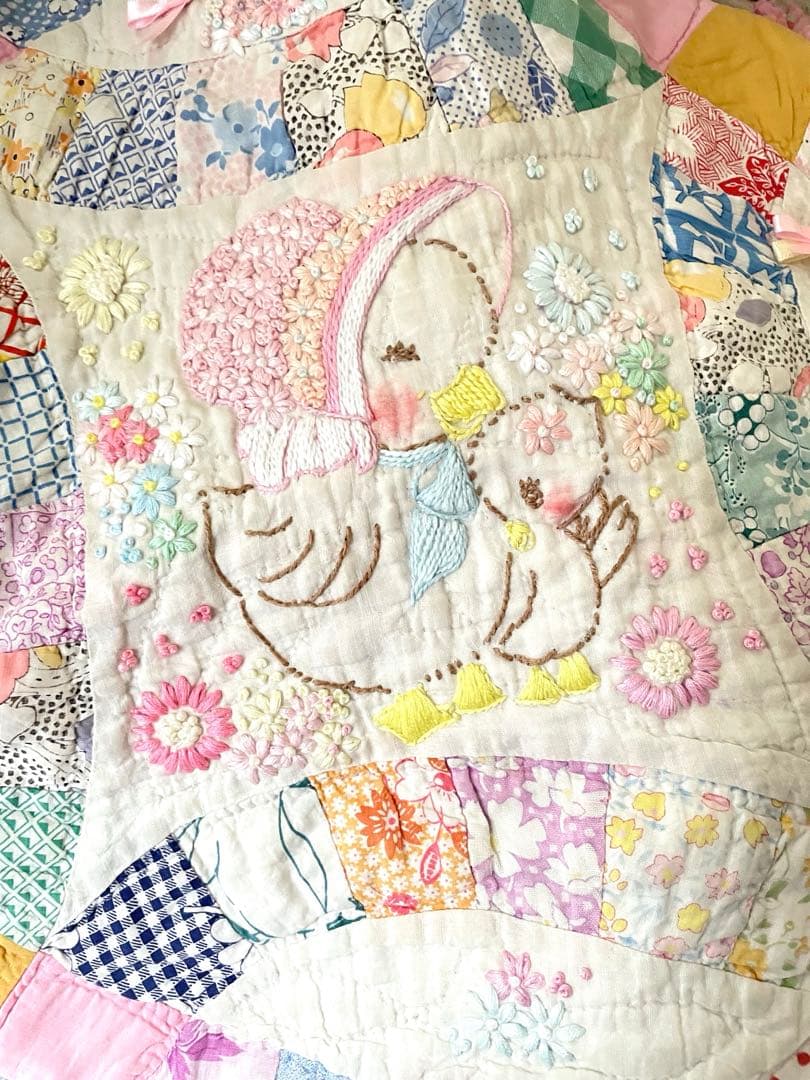 アンティークキルト＆アニマル刺繍♡ハンドメイド·͜· ♡