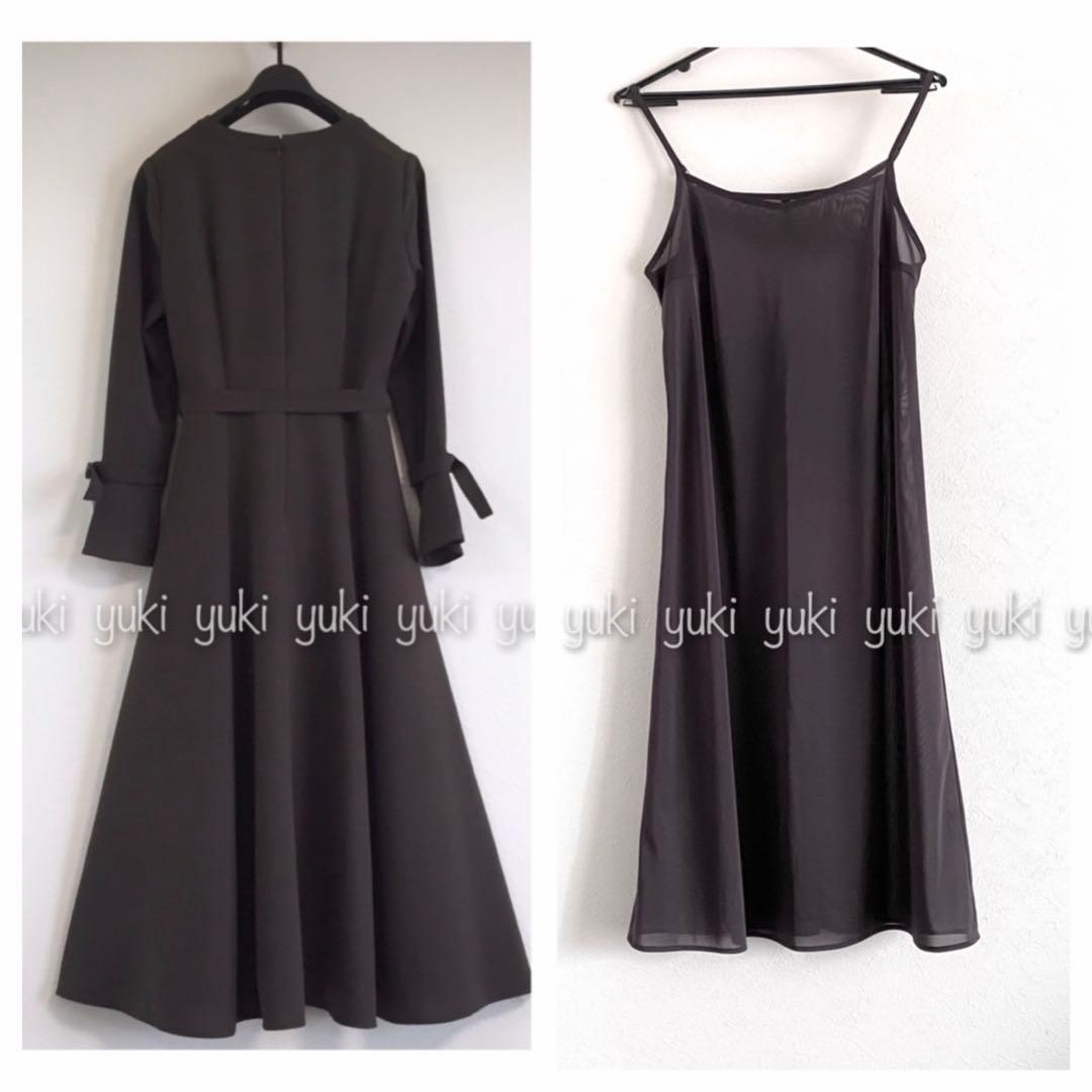 ANAYI マットポリエステル スキッパーワンピース 36