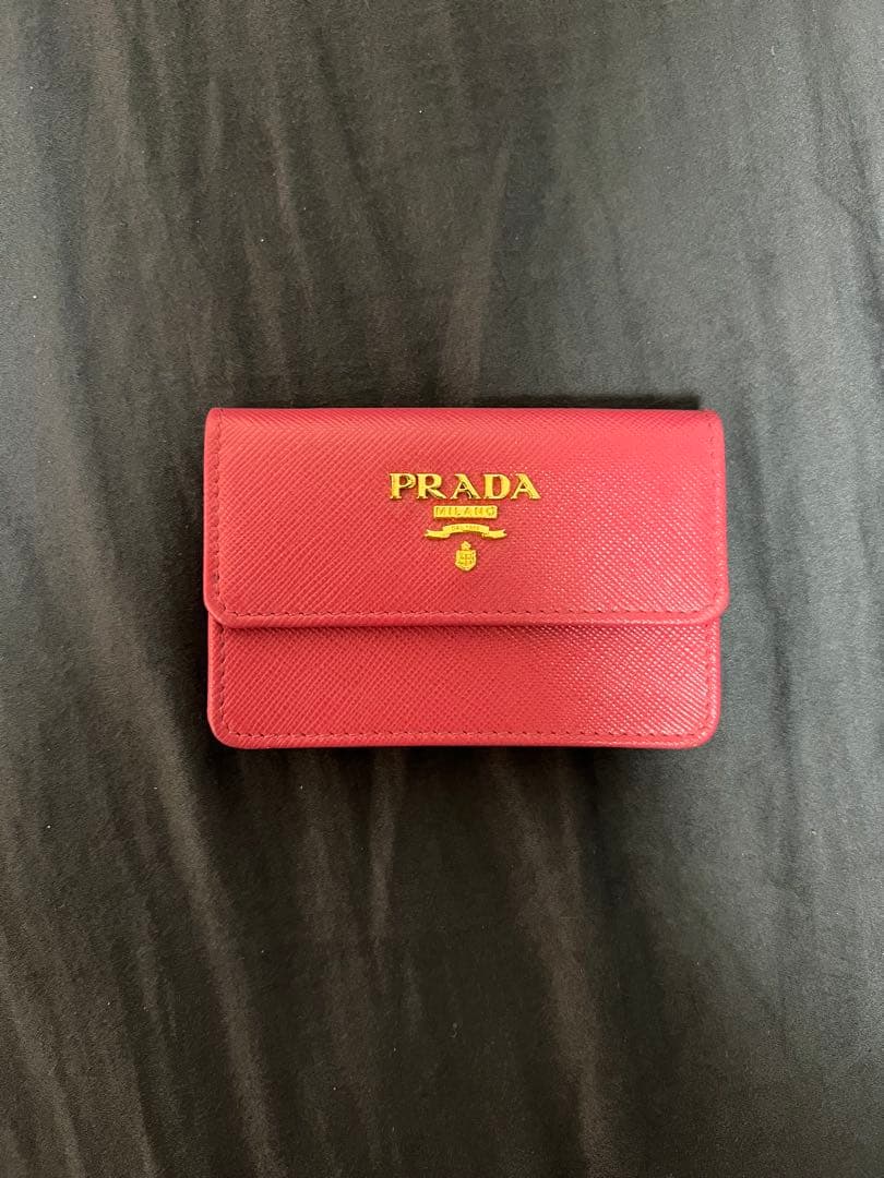 PRADA レザー 名刺入れ ピンク