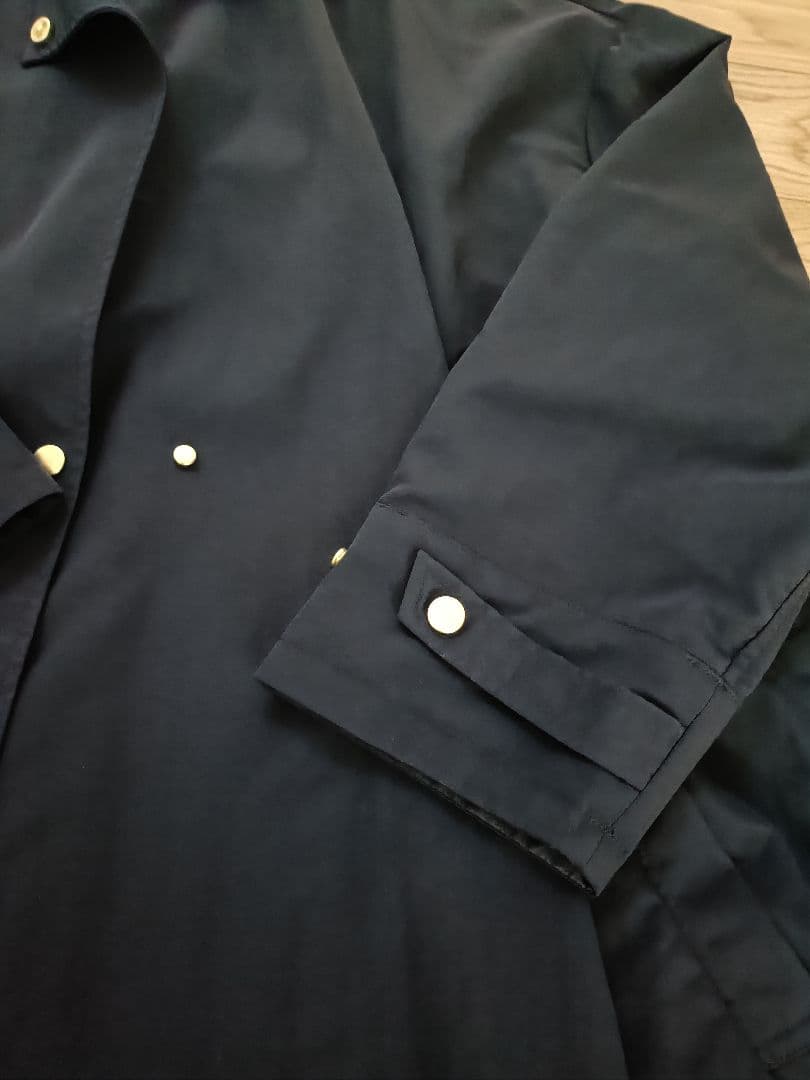 週末値下げ　完売　Aラインナイロンコート harukaさんコラボ　ネイビー　38