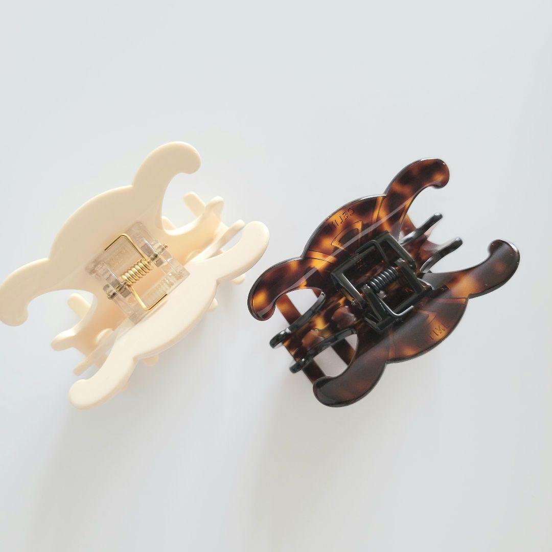 【新品未使用】CELINE/セリーヌ トリオンフ ヘアクリップ ダークハバナ