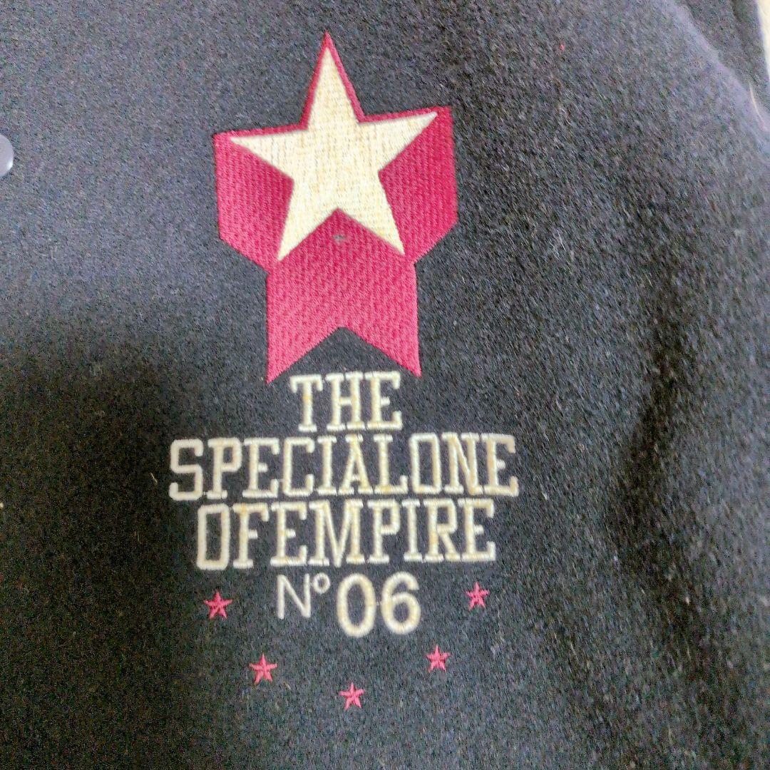 エンパイア スタジャン 切替 カウレザー キルティング ワッペン ネイビー XL