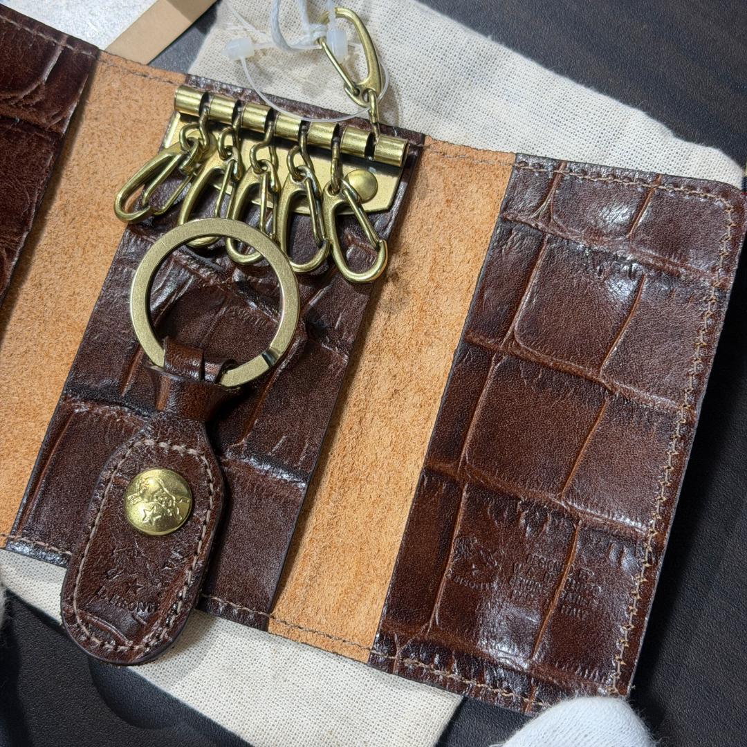 【新品未使用】イルビゾンテ キーケース ブラウン クロコ柄