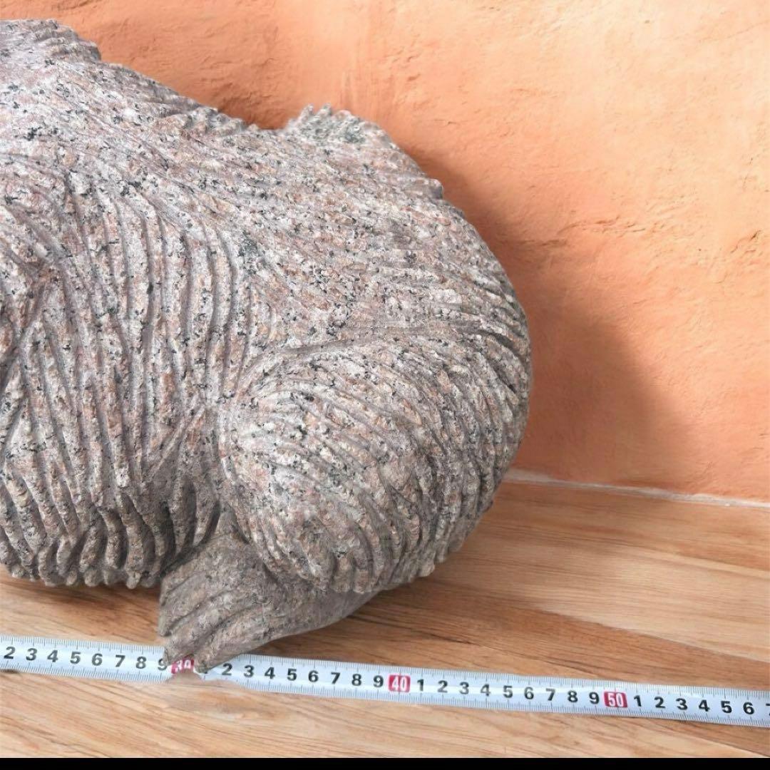 花崗岩 犬の彫刻 約60cm