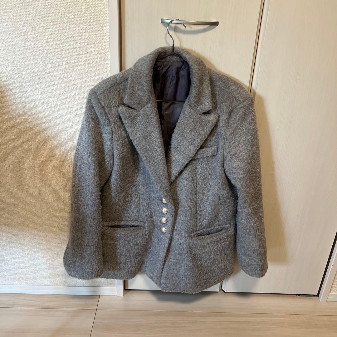 【 ♡̷ 】pellsiana シャギージャケット グレー