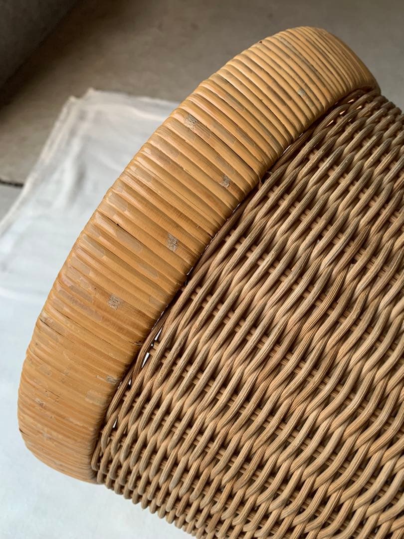 希少 山川ラタン G-1230 剣持勇デザイン ゴミ箱 ジャパニーズモダン