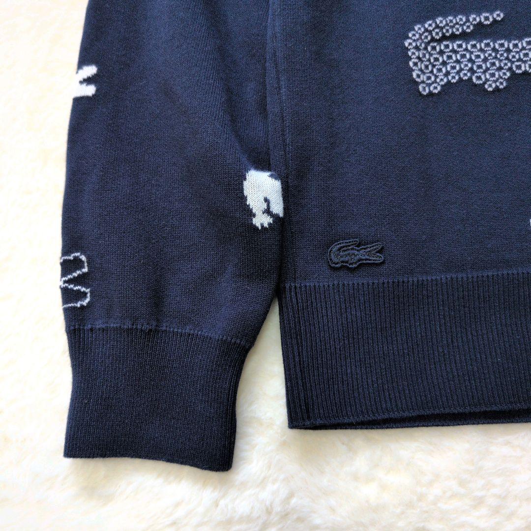 【美品】フランス製 LACOSTE ラコステ ジャガードニットセーター L