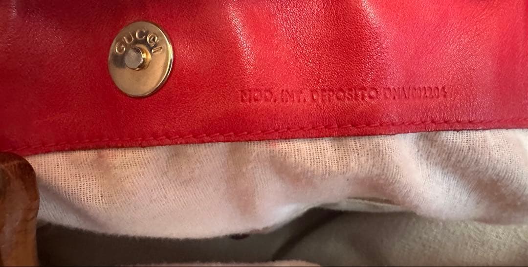 美品♪オールドグッチ　バンブートート大　赤