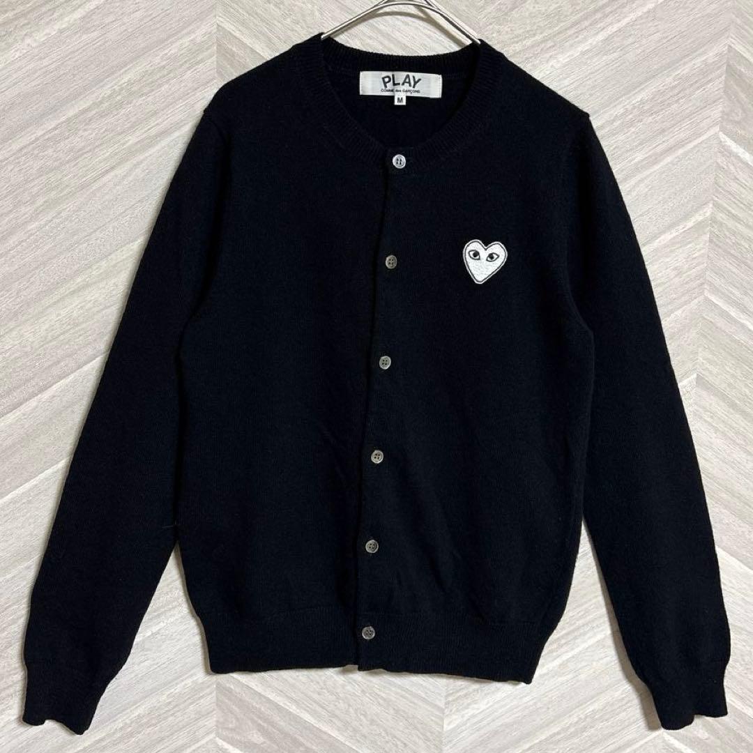コムデギャルソン ブラック カーディガン サイズM 黒 PLAY 長袖