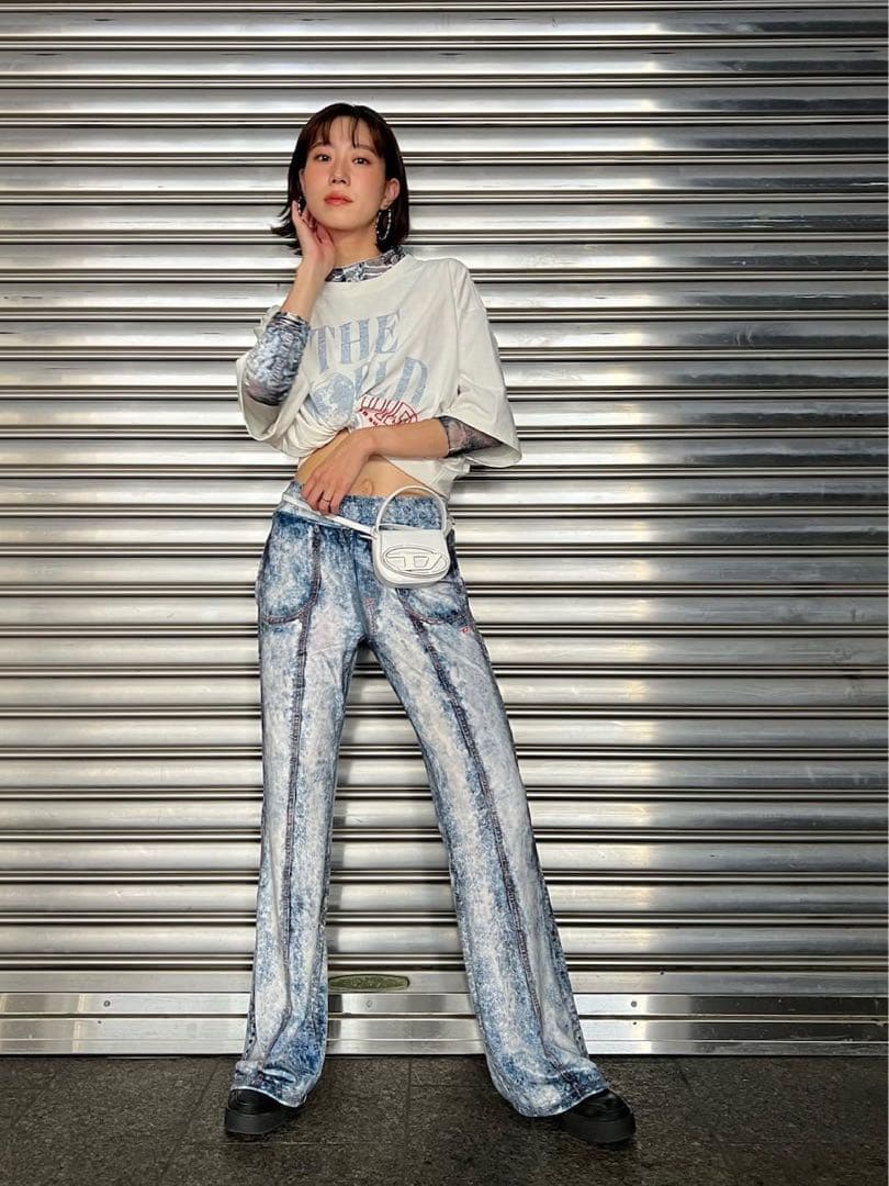 【正規品】美品 DIESEL P-NEY ベロア トロンプルイユ デニム フレア