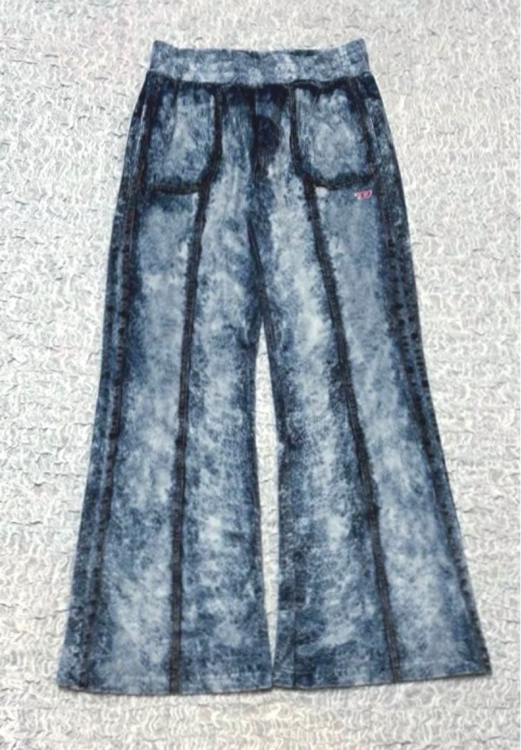 【正規品】美品 DIESEL P-NEY ベロア トロンプルイユ デニム フレア