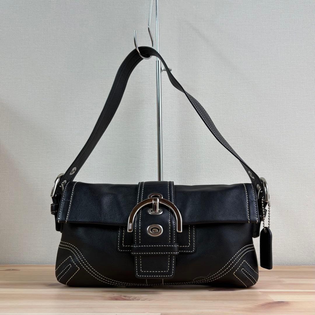 極美品　Coach Soho Leather Black Bag