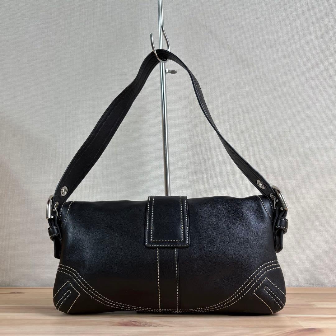 極美品　Coach Soho Leather Black Bag