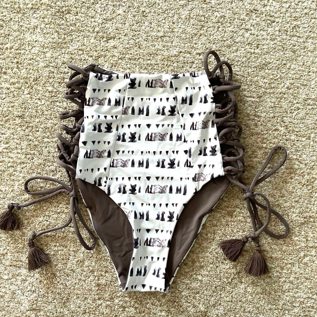 ALEXIA STAMアリシアスタン ブラウン フリル付き セパレート水着Ｍ