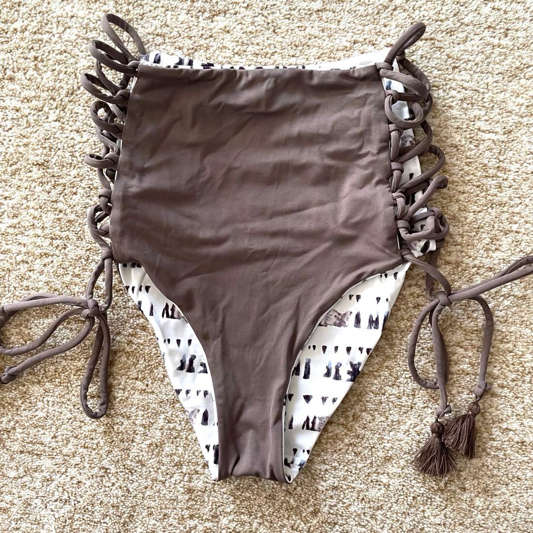 ALEXIA STAMアリシアスタン ブラウン フリル付き セパレート水着Ｍ