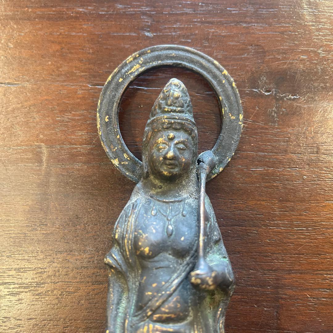 江戸時代　鍍金仏　観音菩薩立像