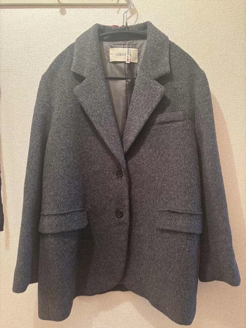 COCODEAL シャギーオーバーテーラードジャケット　グレー