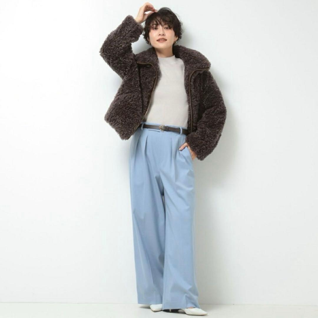 NOLLEY'S ノーリーズフェイクシープファーショートブルゾン/華やか/美品