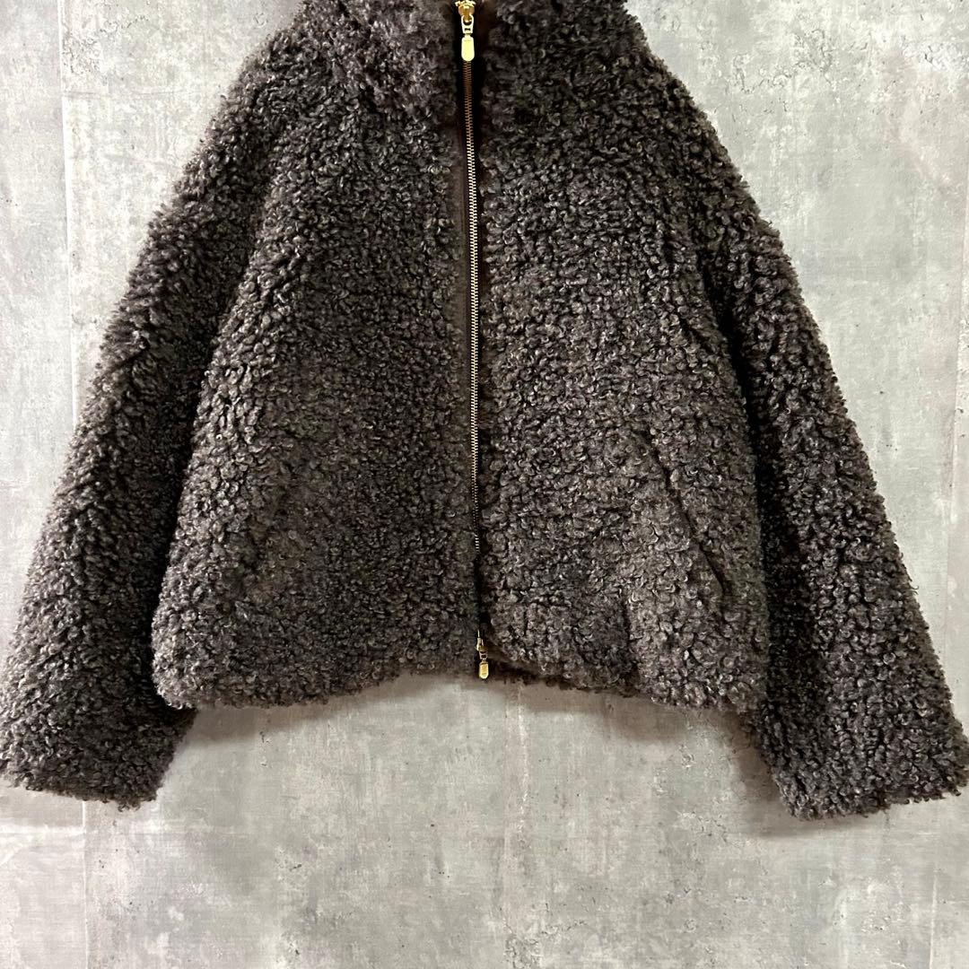 NOLLEY'S ノーリーズフェイクシープファーショートブルゾン/華やか/美品