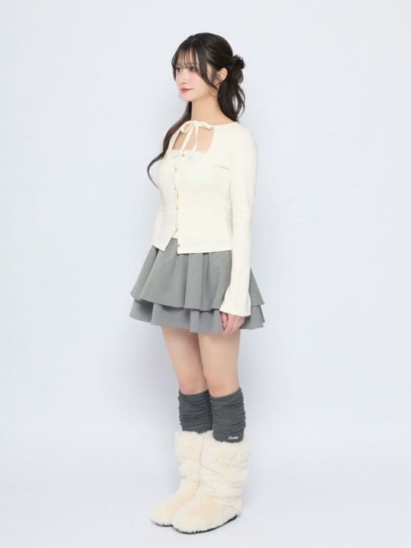 BUBBLES レイヤードリブトップス　ホワイト