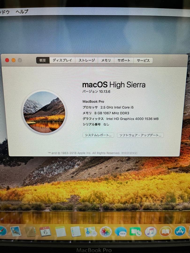 MacBook pro Mid2010 A1278 美品 メモリ8GB