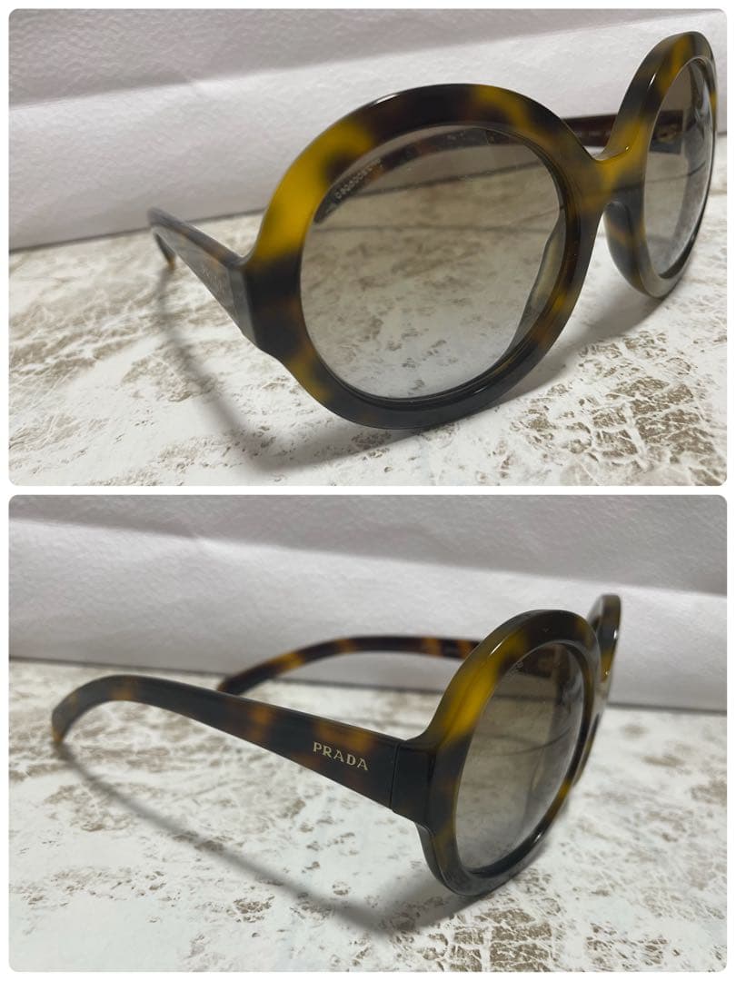 正規品　美品　プラダ　べっこう調　デカサングラス　SPR06R-F ブラウン