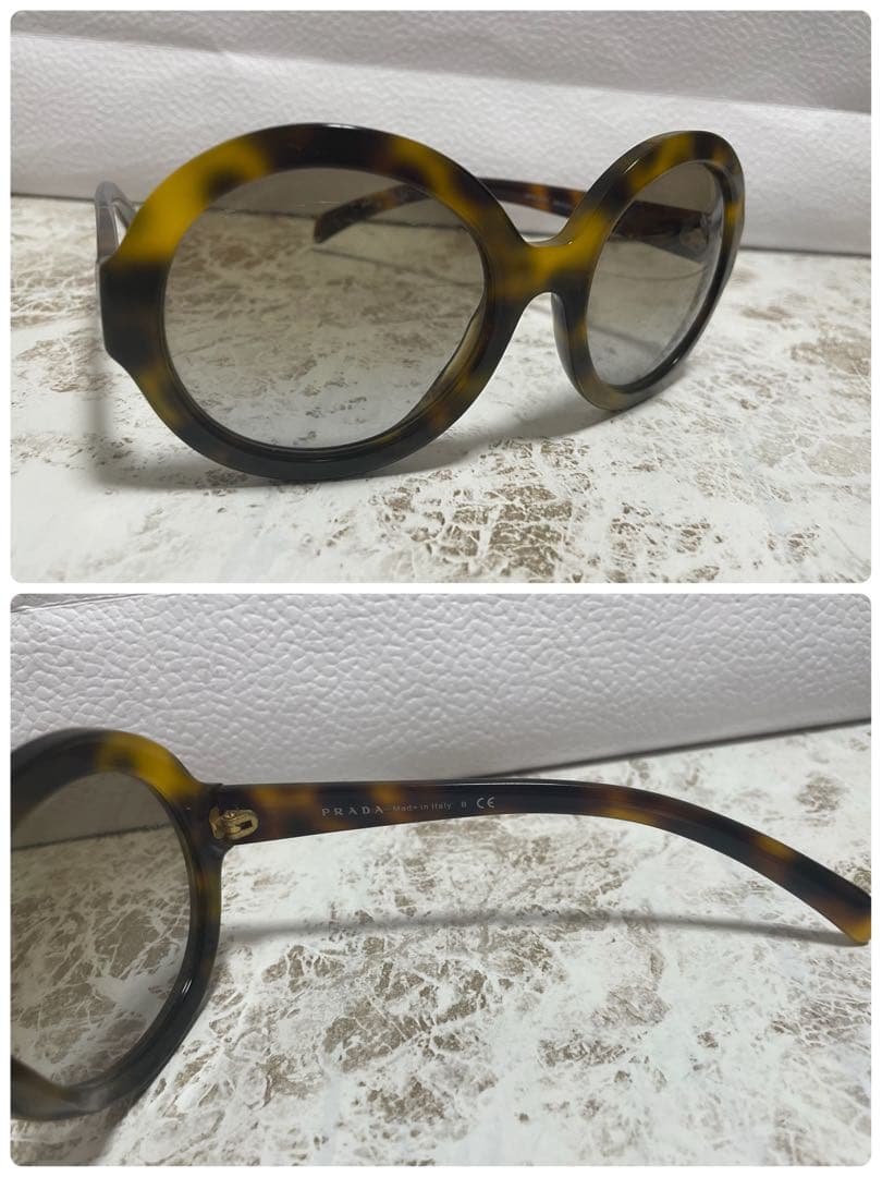 正規品　美品　プラダ　べっこう調　デカサングラス　SPR06R-F ブラウン
