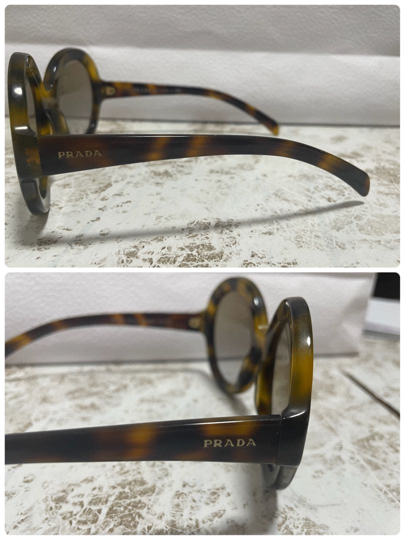 正規品　美品　プラダ　べっこう調　デカサングラス　SPR06R-F ブラウン