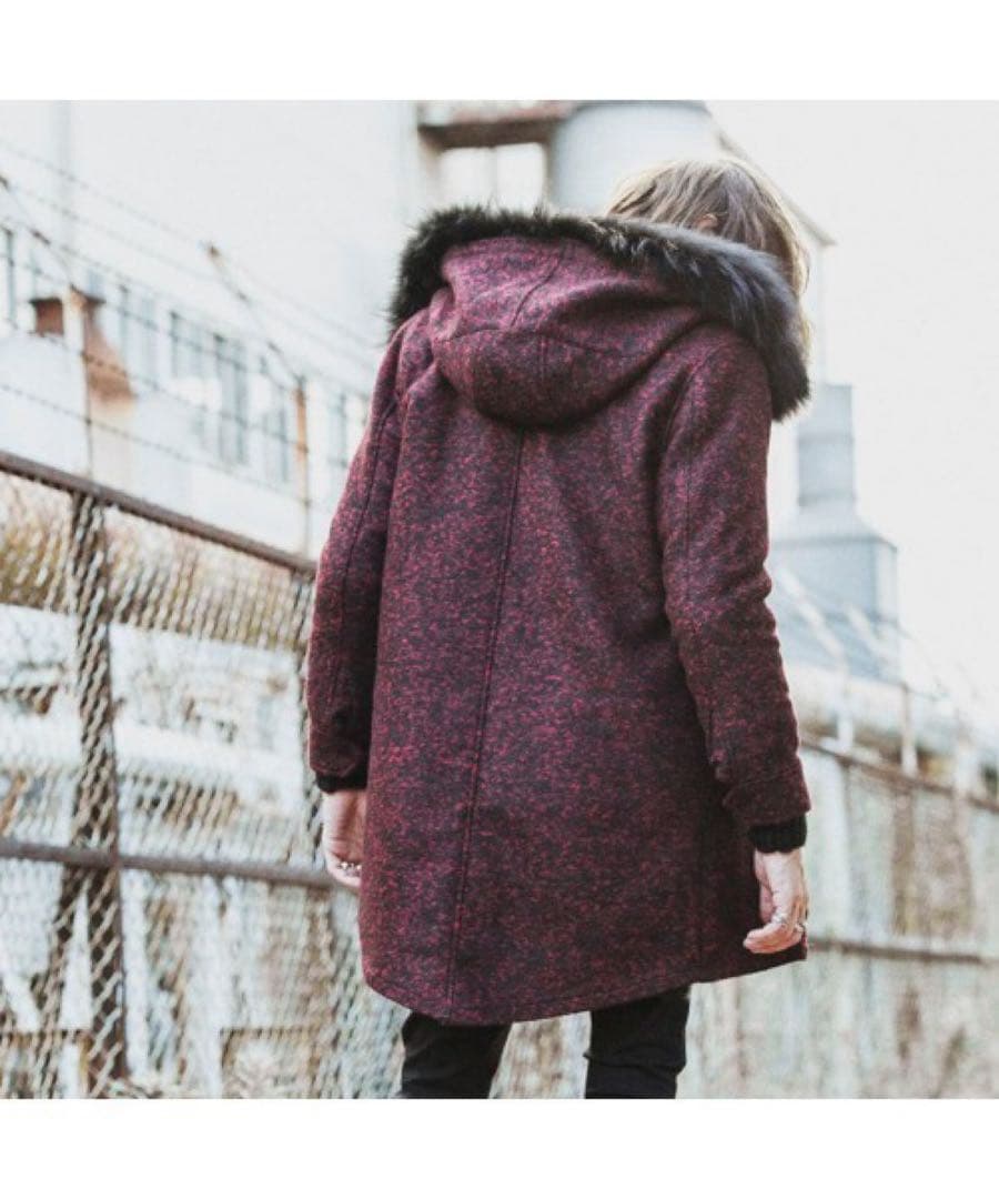 NO ID. Wool Tweed Mods Coat ファー モッズコート 2