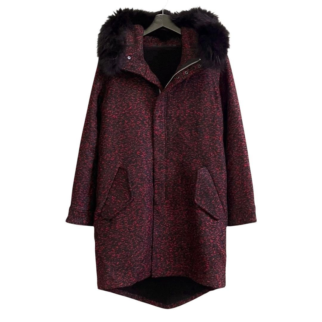 NO ID. Wool Tweed Mods Coat ファー モッズコート 2