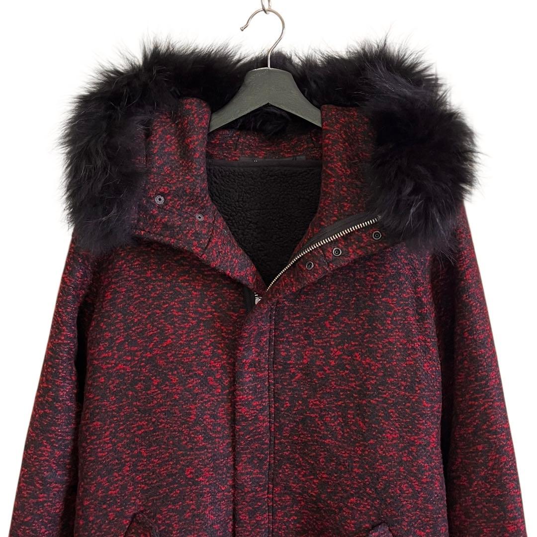 NO ID. Wool Tweed Mods Coat ファー モッズコート 2