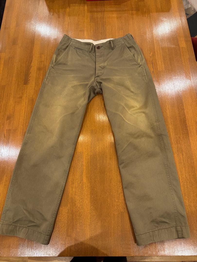 WARE HOUSE 1082 グリーン チノパン　W30