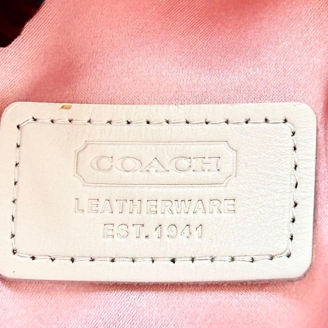 希少✨coach コーチ シグネチャー マルチカラー ハット つば広帽 シルク