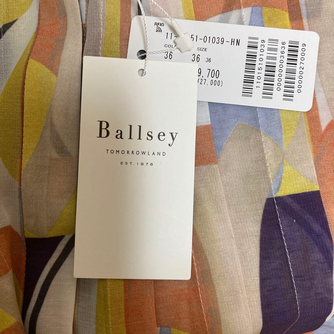 新品　タグ付　Ballsey オプティカルプリント ボウタイブラウス