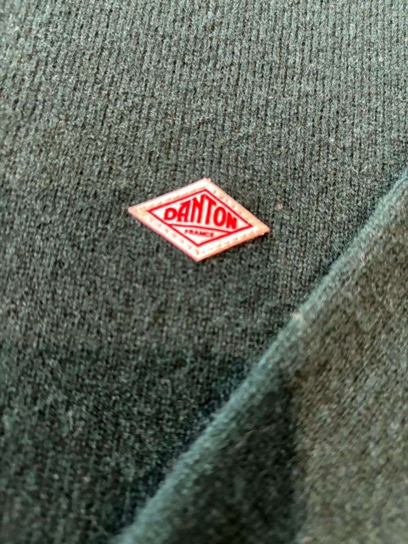 | DANTON｜ ラムウールクルーネックニットプルオーバー・・グリーン40