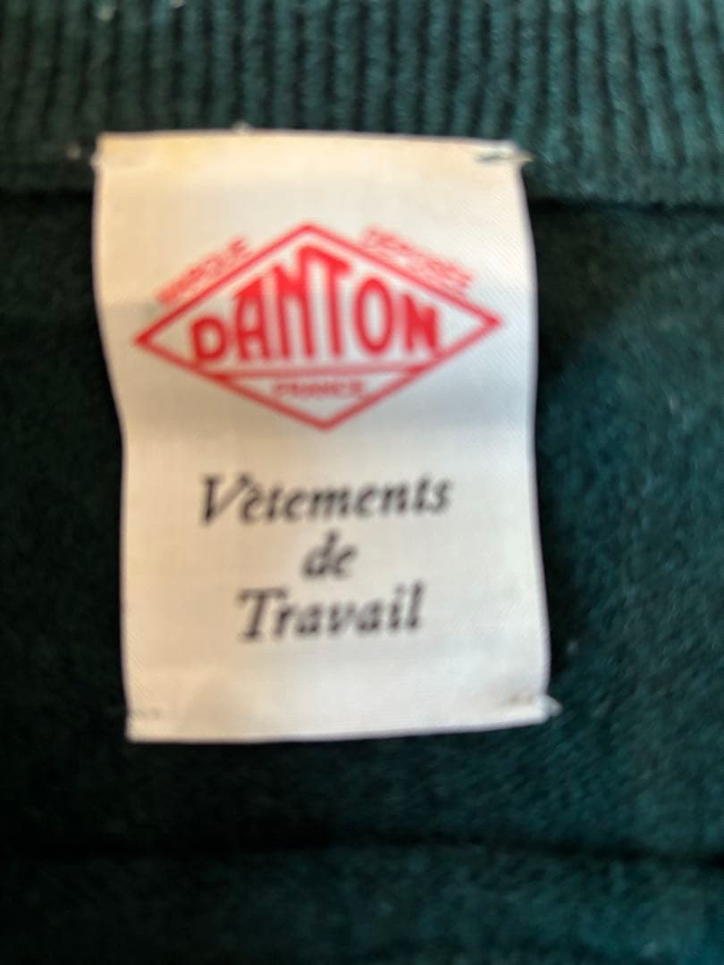 | DANTON｜ ラムウールクルーネックニットプルオーバー・・グリーン40