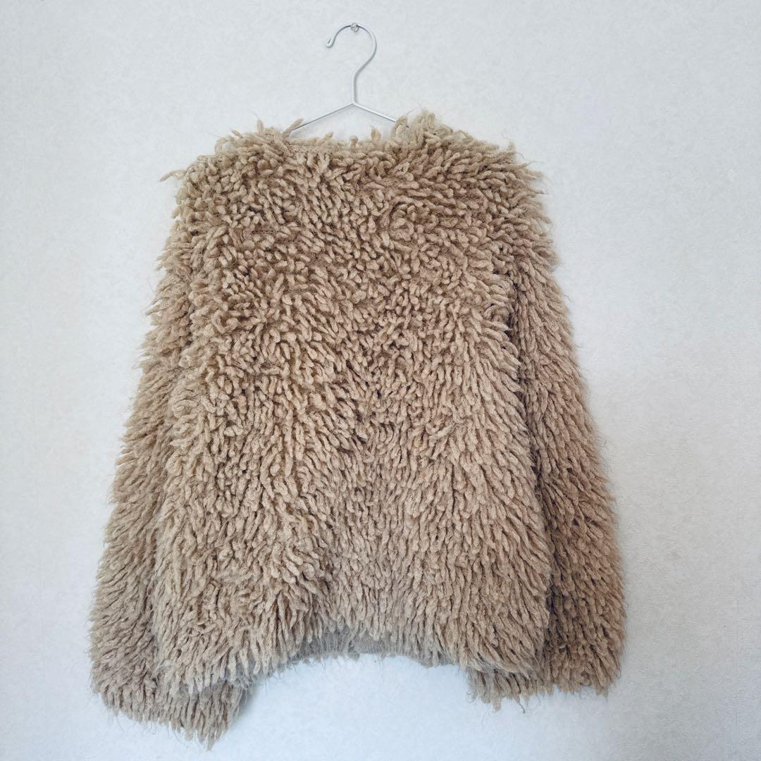 【Ray BEAMS】ミックスループ編み ニットジャケット カーディガン