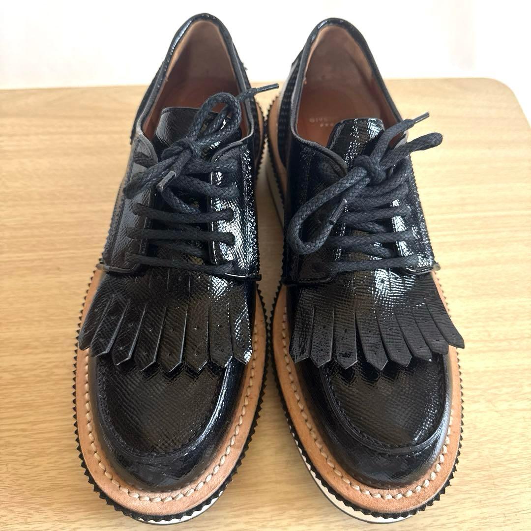 【極美品】GIVENCHYジバンシィブラックレザー フリンジ ローファー 厚底